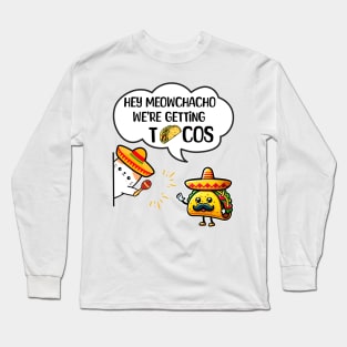 Funny Taco And Cat Meme Long Sleeve T-Shirt